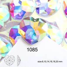 Heart Shape Flat Back  Crystal AB Rhinestones 